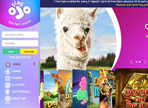 The Homepage of PlayOJO Casino